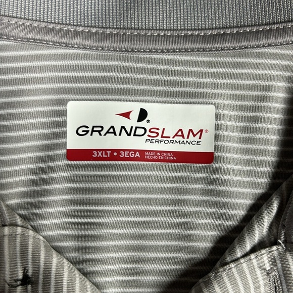Beautiful white & grey striped gold polo by Grand Slam Performance! - Picture 2 of 2